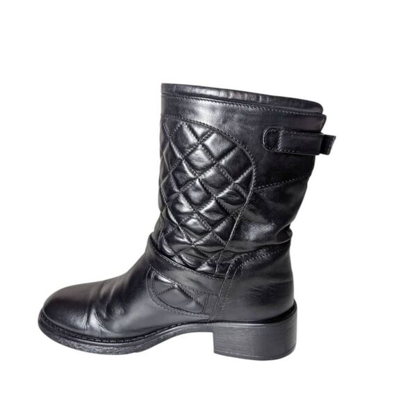 AQUATALIA Sherry Quilted Black Leather Moto Boot Size 6.5 - Picture 6 of 10